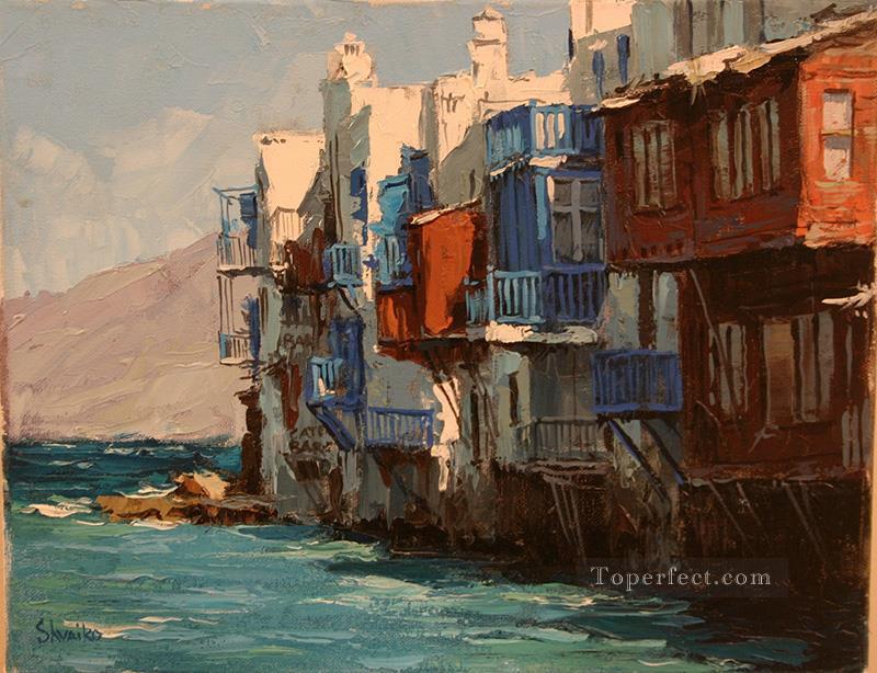 Little Venice in Mykonos Aegean Oil Paintings